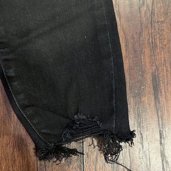 Good American good waist cropped black Jeans size 4 / 27 raw hem - Picture 6 of 11